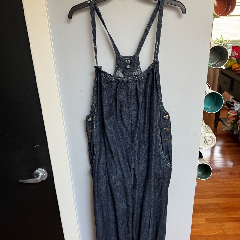 Denim Overalls with Button Details
